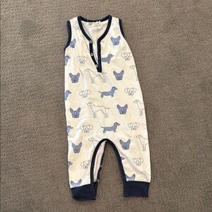 Adorable Dog Print Baby Romper